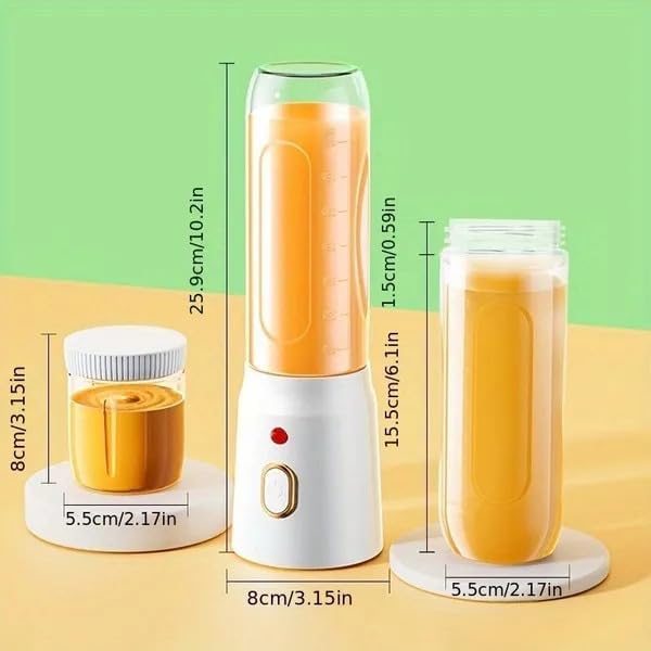 Image of Portable Blender Electric Juicer USB Rechargeable Fruit Mixers Mini Personal Smoothie Maker 6 Blades 3 Gears Ideal for Smoothies, Protein Shakes, Fresh juices, sauces -1500mAh Battery