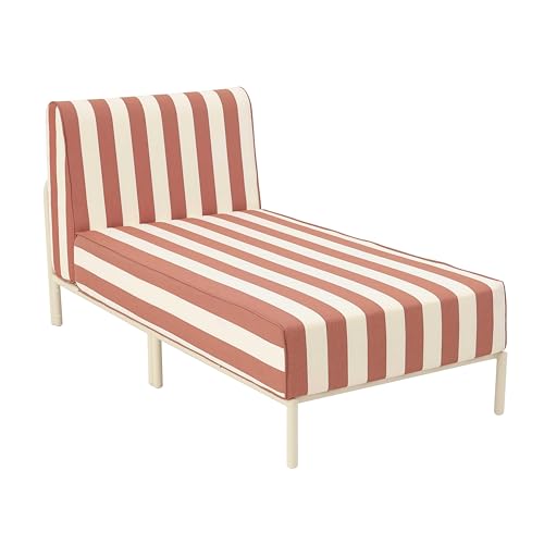 Oviala Méridienne rayée pour Salon de Jardin modulable en Tissu Terracotta - Patio