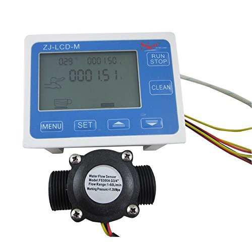DIGITEN G3/4" Flow Water Sensor Meter+Digital LCD Display Quantitative Control 160L/min