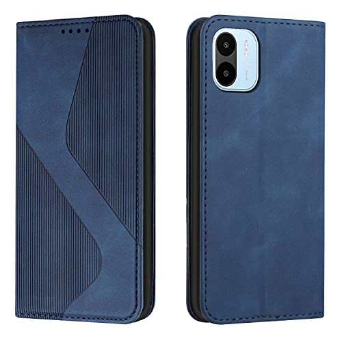 Mo-Somnus Kompatibel mit Xiaomi Redmi A1 Hülle Schutzhülle Xiaomi Redmi A1 Magnet PU Leder Tasche Handyhülle Xiaomi Redmi A1 Klappbar Xiaomi Redmi A1 Brieftasche Klapphülle (Blau)