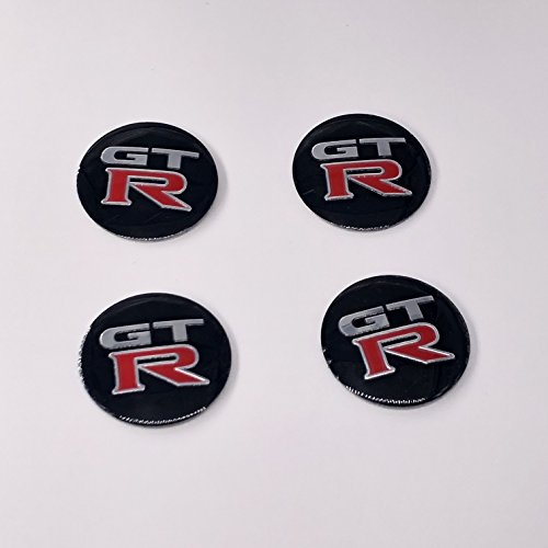 AOWIFT 4 Piezas 56 mm Emblema del Volante del Coche Centro Hub Capb Insignia Pegatina Compatible con: GTR