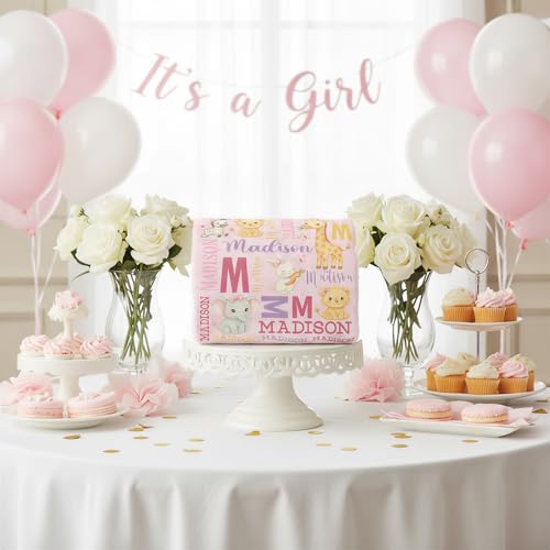 Image of Personalized Baby Blanket for Boys Girls, Ship Next Day, Custom Name Blanket with Name, Printed in USA, Personalized Gifts for Baby Shower Birthday Christmas, Soft Blankets for Newborn Kids Adult