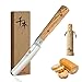 SENBON 440a stainless steel foldable bread knife portable pocket knife natural olive wood
