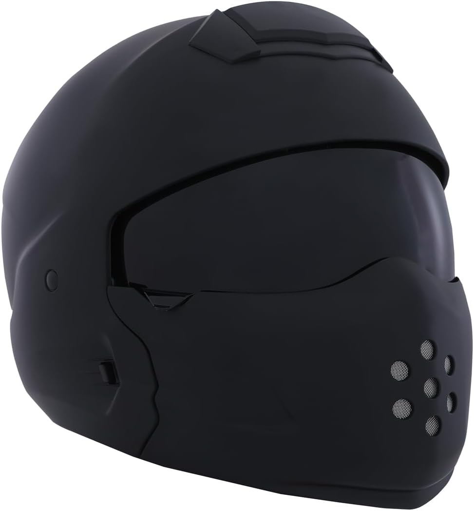 Harssidanzar 3/4 Open Face Motorbike Motorcycle Helmet Full Face Modular Helmets with Visor for Mens and Womens Street Bike Cruiser Scooter DOT Approved CU605US Small C1-Matte Black