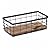 TIEYIPIN Small Metal Wire Storage Basket, Detachable Wood Base Storage Organizer Bin Basket for Kitchen Cabinets, Bathroom, Pantry, Garage, Laundry Room - Brown