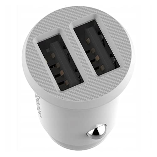 Image of Baseus Grain Dual USB Car Charger - 5V /3.1A Fast Charging Adapter for Smartphones & Tablets - Compact Mini Design - White