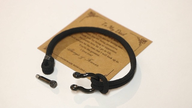 Pulsera para hombre con cierre de herradura negra miniatura 7