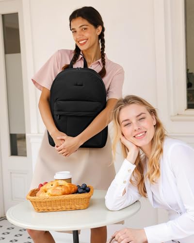 LOVEVOOK-Puffer-Laptop-Backpack-for-Women-Girl-Travel-WorkLightweight-Cute-Bookbag-Quilted-School-Computer-Backpack-PurseTeacher-Nurse-Laptop-BagWaterproof-Student-Casual-Daypack156-Inch-Black