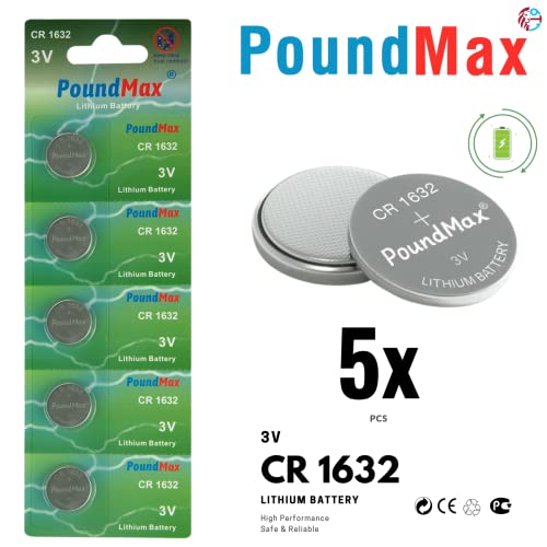 Baterías PoundMax CR1632 3V Litio botón 5 unidades miniatura 2