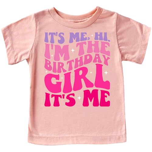 Olive Loves Apple It's Me, Hi It's My Birthday It's Me Girly Fun Birthday Shirt Peach Shirt 12 Months