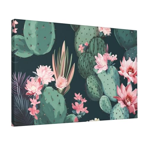 Peinture moderne de cactus tropical pour déco chambre et bureau