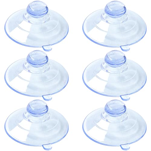 GENSMILE Ganci a ventosa per vetri – 6 pezzi 60 mm rotondi bottoni, bottoni in gomma per lastre di vetro, finestre, specchi, tavoli, ganci a ventosa multiuso per cucina, bagno, decorazione per la casa