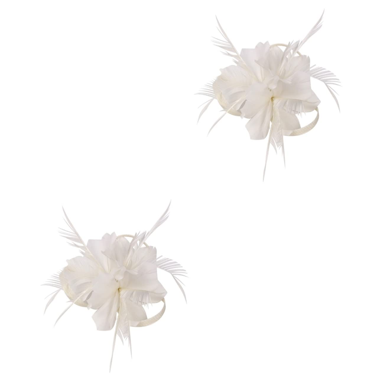 Beavorty White Hair Clips 2 Pcs Flower Hair Clips for Women Hair Barrettes Floral Side Clip 20s Headpiece for Women Hair Clips Hats for Women 2022 Clip Hat Clip Mesh White Miss