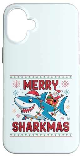 Merry Sharkmas AO[Z[^[ T^ CfBO V[N Cgt X}zP[X iPhone 16 Plus p