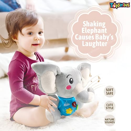Toyshine Cute Stuffed Musical Elephant Light Up Educational Electronic Learning Toy Fun Sensory Brain Development Sound Toys for Infant Babies Toddler Boys & Girls 6 Months+ - Image 3