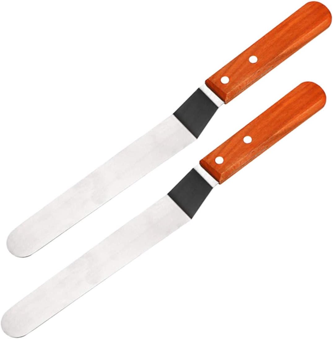 2Pcs Stainless Steel Spreader with Handle for Cake Decorating Baking Supplies for Smoothing Icing and Cream for Home and Professional Use