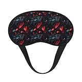 Matériau et confort : le tissu en polyester satiné est lisse et doux sur la peau, ce qui en fait un masque de sommeil fiable à imprimé plumes noires et rouges et une option de masque pour les yeux qui reste confortable toute la nuit