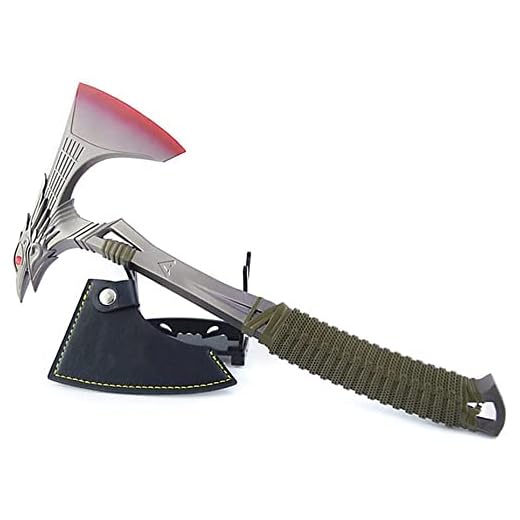 HNKANG 12inch Big APEX Legends Bloodhound Heirloom Axe Dagger Metal Knife Raven's Bite Action Figure Desktop Ornament Cosplay Kids Toys