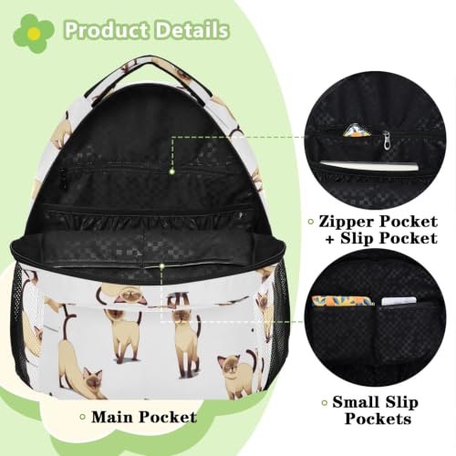 Sac à dos chat pour fille ado en taille S coloris blanc