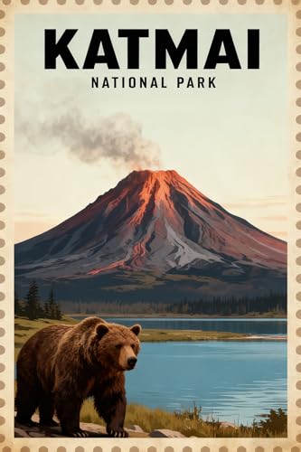 Vintage Metal Tin Sign Katmai National Park Aluminum Sign For Cafe Bar Garden Home Bathroom Art Decoration 16x12 inch