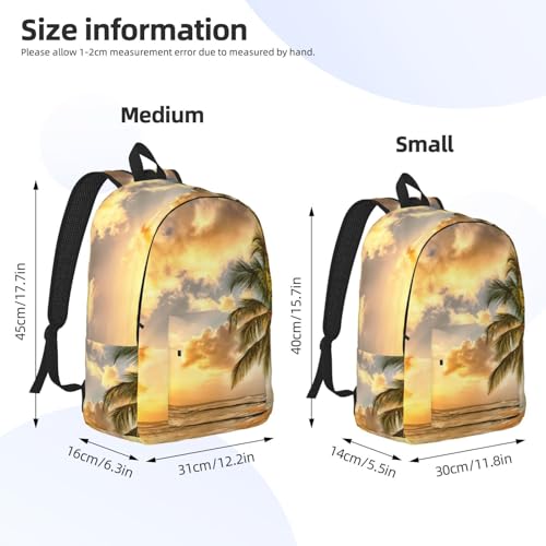 Sac à dos universitaire imprimé palmiers hawaïens pour femmes et hommes - 4