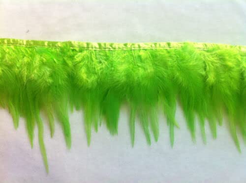 EliteKoopers 1 Meter Lime Rooster Hackle Feather Fringe Trim for Custume Dress Decoration Clothes Carnival Accessories