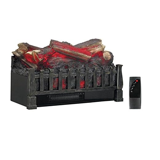 Duraflame DFI021ARU Electric Log Set Heater with Realistic Ember Bed, Black