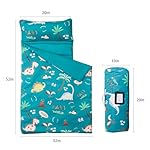 MORAIS Toddler Nap Mat with Removable Pillow and Blanket, 52" x 20" Lightweight and Soft Nap Mat for Preschool, Daycare, Travel Sleeping Bags for Kids - Image 2