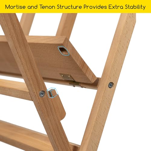 Image of MEEDEN Folding Art Print Rack: Beechwood Art Storage Rack for Canvas Boards | Artist Storage and Display Rack for Canvas Art Prints Panels Posters Gallery Shows, Art Organizer for Studio Office, Natural