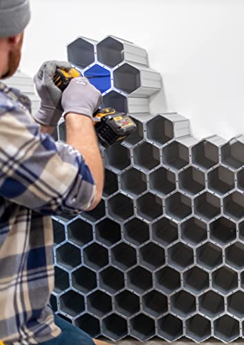 Bundle - 2 Items: Winehive Cell Modern Modular Wine Storage System - 20 Cell With Wall Mount Hardware Kit - Black #TOP5