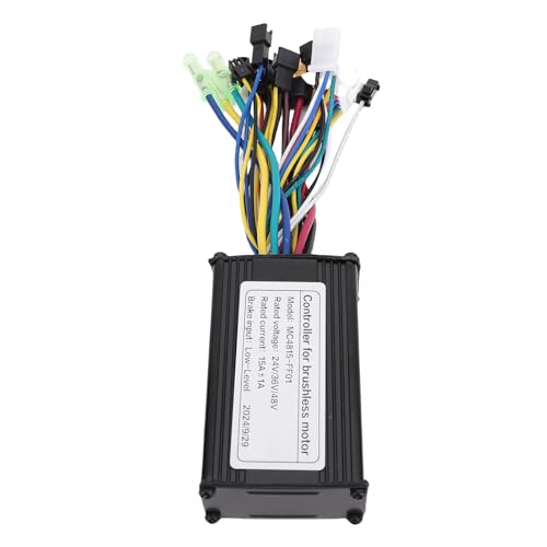 Rosvola Kit de Pantalla LCD de Controlador de Bicicleta S861 15A Onda Sinusoidal de 3 Modos para Motor Eléctrico sin Escobillas con Cubierta de Aleación de Aluminio y Ranuras de