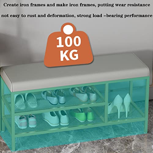 Banc à chaussures avec siège en cuir pour optimiser le placard - 4