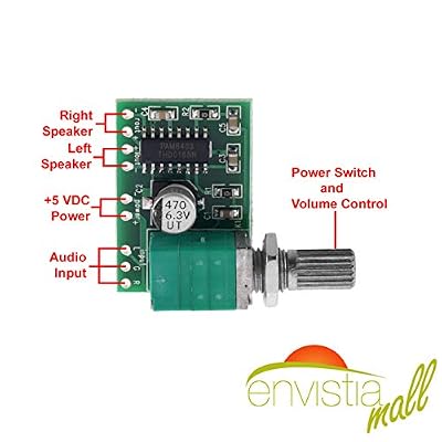 PAM8403 Mini 2 Channel 3W Stereo Class D Audio Power Amplifier Module Board (Pack of 2) by Envistia Mall