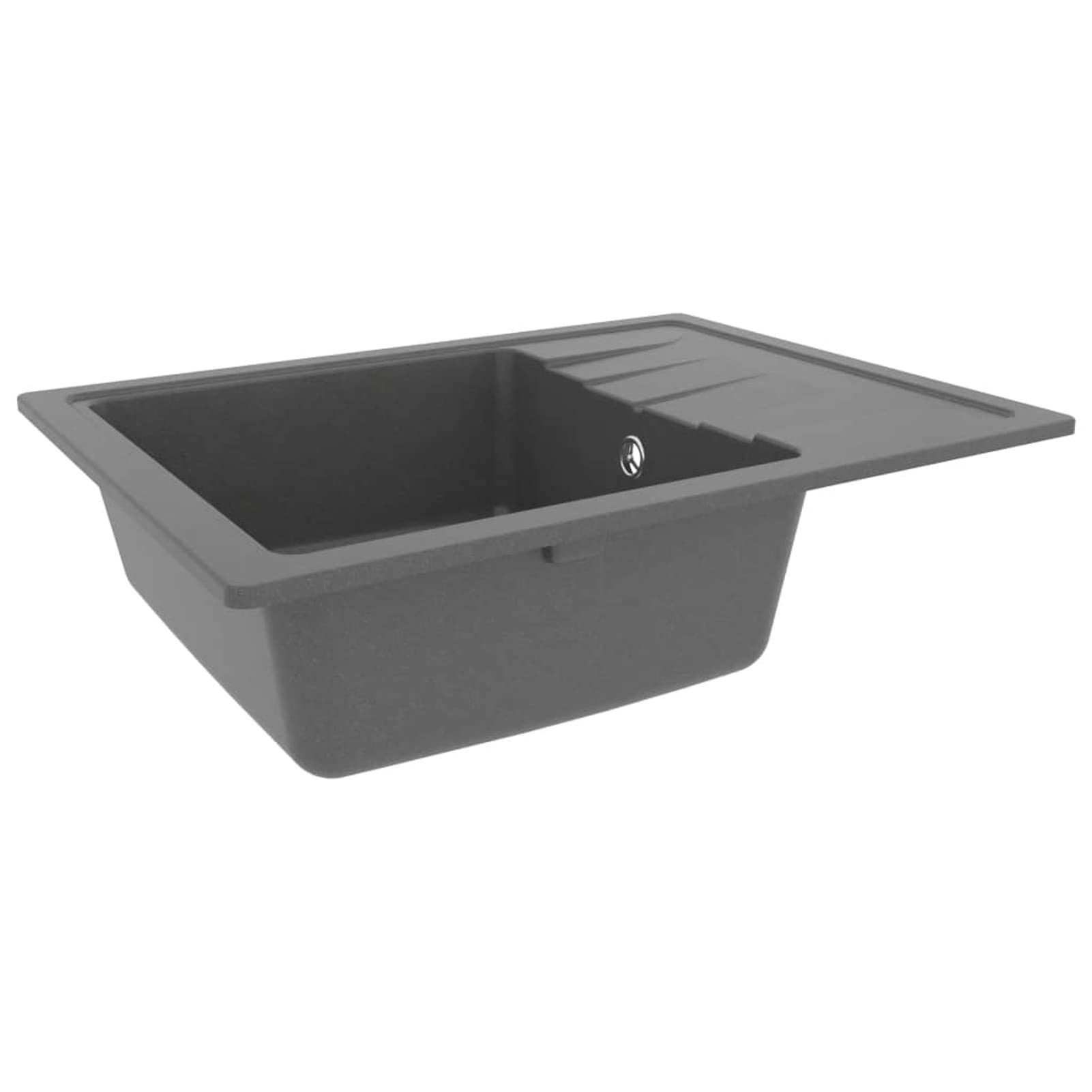 Chusui Fregadero de Cocina con rebosadero Ovalado Granito, Mueble Pila Lavadero, Pila Fregadero Cocina, Fregadero sobre Encimera, Fregadero baño Encimera, Picas De Cocina, Gris