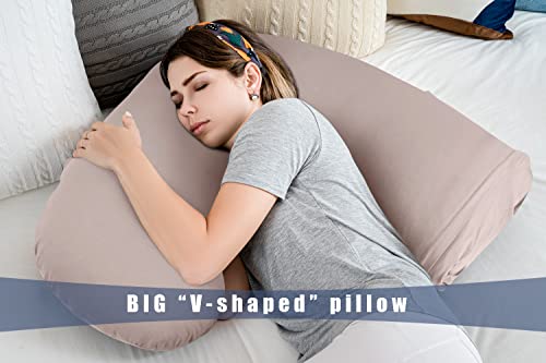 Insen Pregnancy Pillow For Sleeping,Maternity Body Pillow For Pregnancy Women,Pregnancy Support Pillow For Back, Hip Pain, Apricot #TOP4