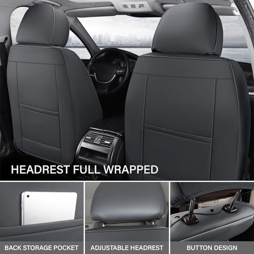 Image of Car Seat Cover Fit 98% of MINI 2000-2025,Premium Nappa Leather Breathable Waterproof Sports Seat Cover,Easy to Install Automotive Seat Covers Full Set(Gray & Black)