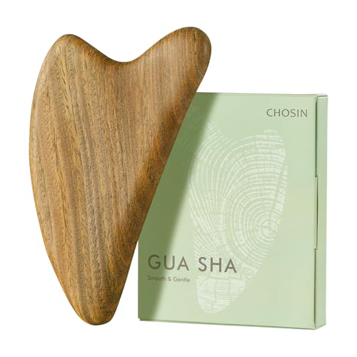 CHOSIN Gua Sha Tool for Face &amp; Body: Face Massager Tool for Lymphatic Drainage - Jaw Lifting &amp; Anti-Aging, Relieve Pain for Women Men Self Care Gift (Sandalwood)