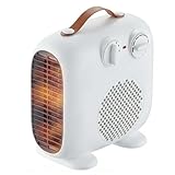 BioAura Klein Elektrischer Heizlüfter 2000W mit 3-Gang Heizung Leises Heizgerät für Zimmer und Badezimmer