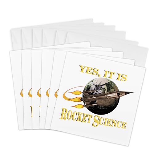 Cartes de vœux SF rétro avec message drôle, lot de 6 illustrations vintage de fusée pour passionnés