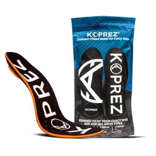 Koprez Custom Orthotic Shoe Insoles – Foot Inserts for Plantar Fasciitis, Heel & Arch Pain Relief