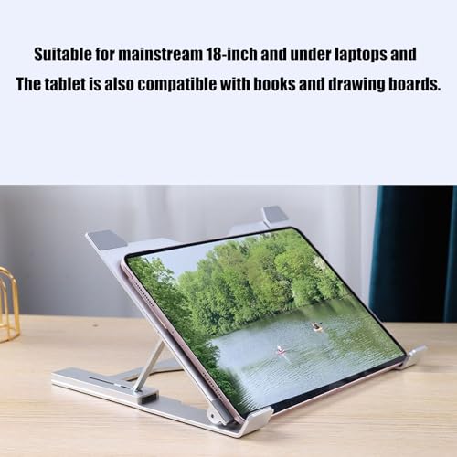 GAOFESA Adjustable Aluminum Laptop Stand With Cooling Fan Ergonomic Ventilated Notebook With LED Lights Ventilated Notebook Stand - Image 8