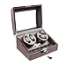 XTELARY Étui de rotation automatique pour remontoir de montre, 4 + 6 rangements, en bois