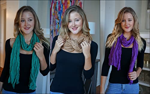 Voile Cotton Blend Scarf Shawl | Hijab Wrap | All Seasons | Soft Scarves for Women |Lightweight Full Crinkly3