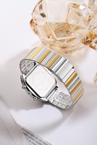 Image of Daniel Hechter Paris Bercy Collection Modern Multi Functional Watch for Men with Square Dial and Stainless Steel Strap
