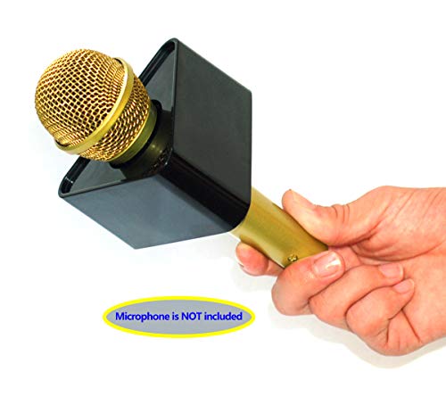 25mm-39mm Hole ABS Injection Molding Triangular Interview Mic Microphone Logo Flag Station Box for Stage Wireless Karaoke Handheld Shotgun Microphone (black)