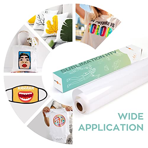 HTVRONT Clear HTV Vinyl for Sublimation 12" X 5FT Upgraded Matte