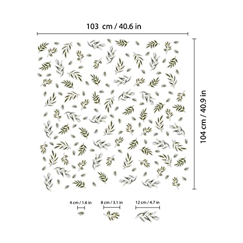 WALPLUS Spring Window Clings Spring Decorations Summer Window Clings Double-Sided Reusable Peel and Stick Removable for Glass Living Room Watercolor Lush Leaves Window Clings 150 Pieces - Image 3