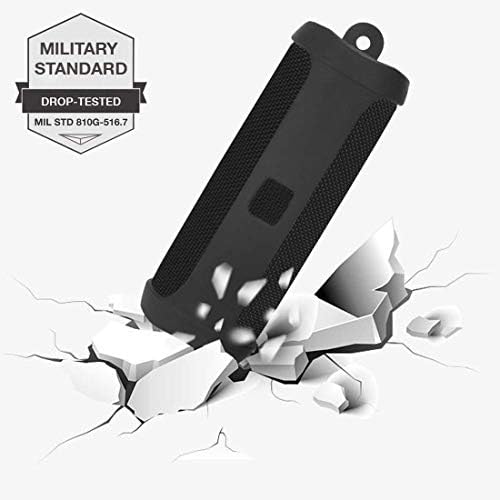Geekria Silicone Case for JBLs Flip5 Waterproof Portable Wireless Bluetooth Speaker, JBLs Flip 5 Silicone Case Cover with Keychain, Protective Case, Wearable Lightweight (Black)