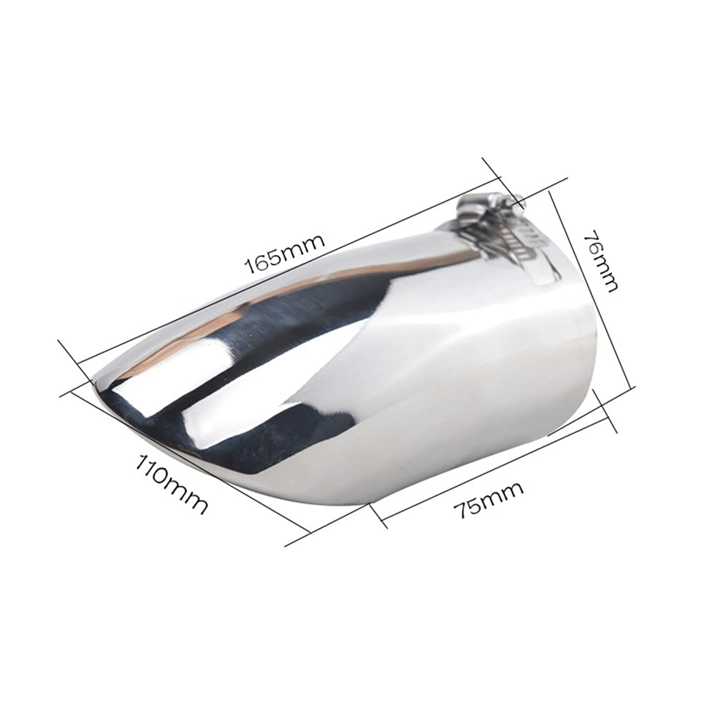 Auspuff Endrohr 76mm Edelstahl - Universal Endschalldämpfer Für Auto