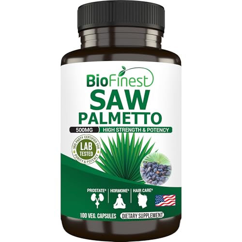 BioFinest Saw Palmetto Extract 500mg Capsule 100 Count Hair Growth Support DHT Blocker Prostate Health
